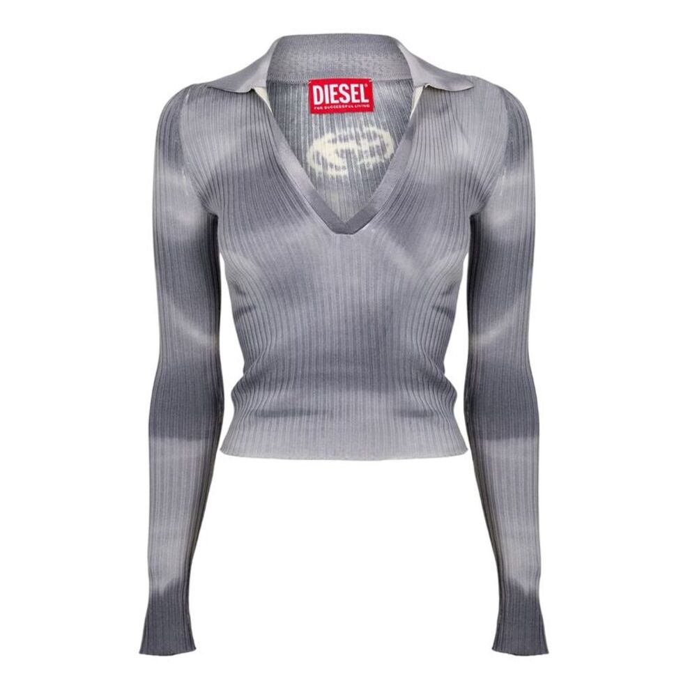 Diesel Womens/Ladies Tie Dye Long-Sleeved Sweater Top / Gray
